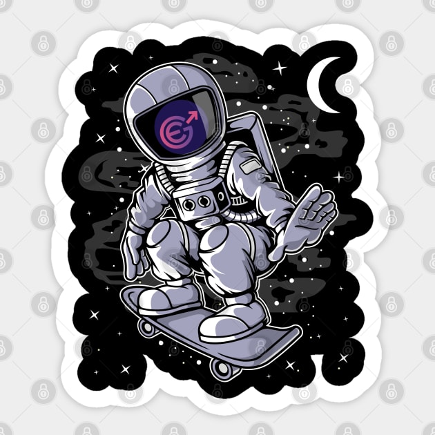 Astronaut Skate Evergrow EGC Coin To The Moon Crypto Token Cryptocurrency Blockchain Wallet Birthday Gift For Men Women Kids Sticker by Thingking About